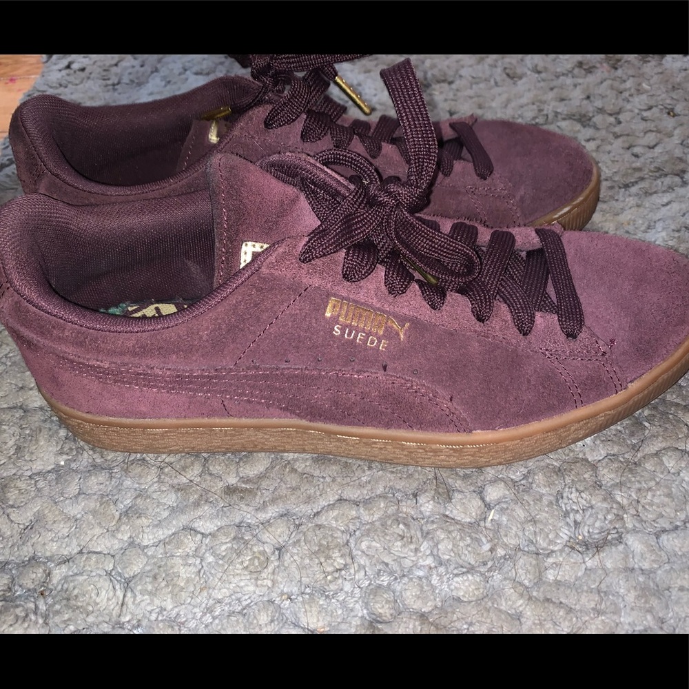 Puma plum suede sneakers